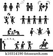 Happy Children Playing Pictogram Happy Children Playing Pictogram