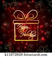 happy holidays in present box happy holidays in present box