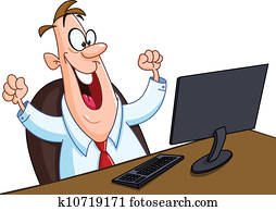 Happy man with computer Happy man with computer