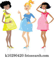Happy pregnant women Happy pregnant women