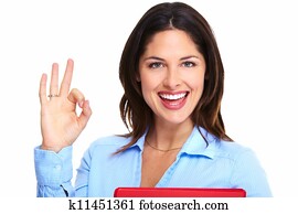 Happy successful business woman.