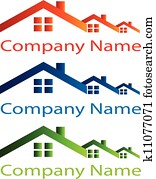 haus, dach, logo, für, real estate haus, dach, logo, für, real estate