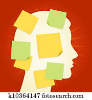 Head and paper stickers on Red Head and paper stickers on Red