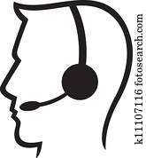 headset symbol (man headset, call c headset symbol (man headset, call c