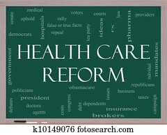 Health Care Reform Word Cloud Concept on a Blackboard Health Care Reform Word Cloud Concept on a Blackboard