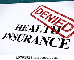 Health Insurance Denied Form Showing Unsuccessful Medical Application