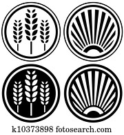 Healthy food and grain symbols Healthy food and grain symbols