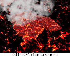 Heart of volcano - 3D render Heart of volcano - 3D render