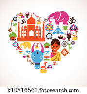 Heart with India vector icons Heart with India vector icons