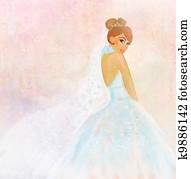 hermoso, novia, raster