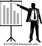 hombre de negocios, elaboración, un, presentación