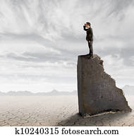 homem negócios, em, busca, de, trabalho