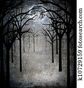 horror forest with full moon horror forest with full moon