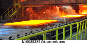hot steel on conveyor hot steel on conveyor
