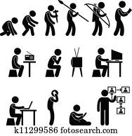 Human Evolution Pictogram Human Evolution Pictogram