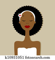 hübsche frau, portrait,, heilbad, salon hübsche frau, portrait,, heilbad, salon