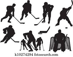 Ice hockey silhouettes Ice hockey silhouettes