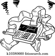 imposto, e, tensão financeira, esboço