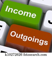 Income Outgoings Keys Show Budgeting And Bookkeeping Income Outgoings Keys Show Budgeting And Bookkeeping