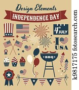 Independence Day Design Elements Independence Day Design Elements