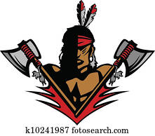Indian Brave Mascot Head Vector Graphic Indian Brave Mascot Head Vector Graphic