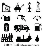 indústria óleo, ícone, jogo