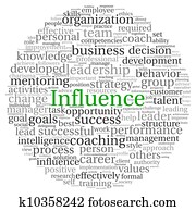 Influence concept in word tag cloud