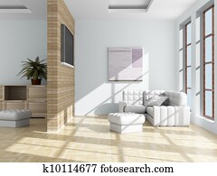 Interior of a living room. 3D image. Interior of a living room. 3D image.