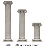 Ionic Columns on White