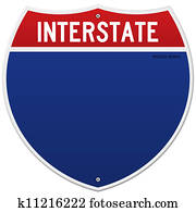 Isolated Interstate Sign Isolated Interstate Sign