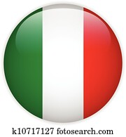 Italy Flag Glossy Button Italy Flag Glossy Button