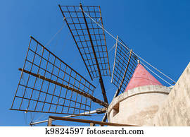 Italy, Sicily, Marsala (Trapani), Mozia salt flats