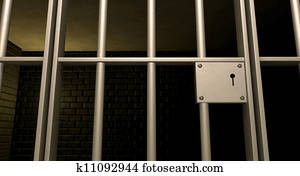 Jail Cell Door Locked Front Jail Cell Door Locked Front