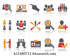 Job and human resource Icons set