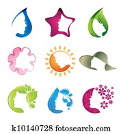 jogo, de, beleza, ícones