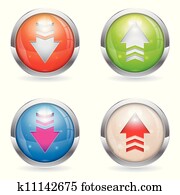 jogo, lustroso, download, e, upload, botões