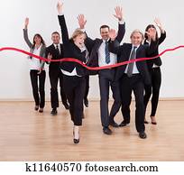 Jubilant business people celebrating