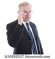 judgemental, älter, geschäftsmann