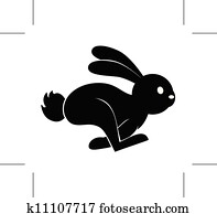 kanninchen, springen, symbol kanninchen, springen, symbol