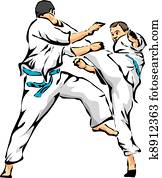karate fight - unarmed combat karate fight - unarmed combat
