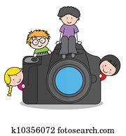 kindern, mit, a, fotoapperat kindern, mit, a, fotoapperat