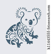 koala, tribal, vetorial
