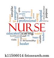 krankenschwester, wort, wolke, begriff krankenschwester, wort, wolke, begriff