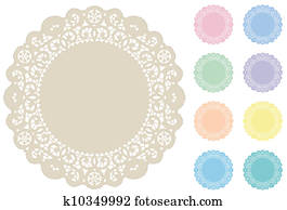 Lace Doily Place Mats, Pastels Lace Doily Place Mats, Pastels