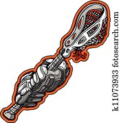 Lacrosse Gloves and Stick Cartoon Vector Image Lacrosse Gloves and Stick Cartoon Vector Image