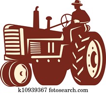 landwirt, fahren, altmodisch, traktor, früher landwirt, fahren, altmodisch, traktor, früher
