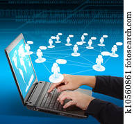 laptop as Social networking concept laptop as Social networking concept