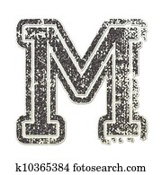 Letter M in College Glitter Letter M in College Glitter