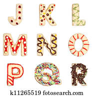Letters J to R from decorated cookies Letters J to R from decorated cookies