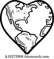 liebe, für, erde, skizze